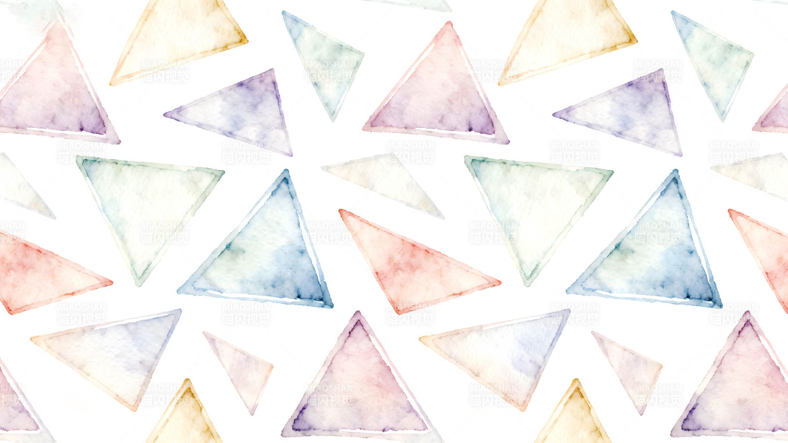 水彩三角形图案清新简约图片