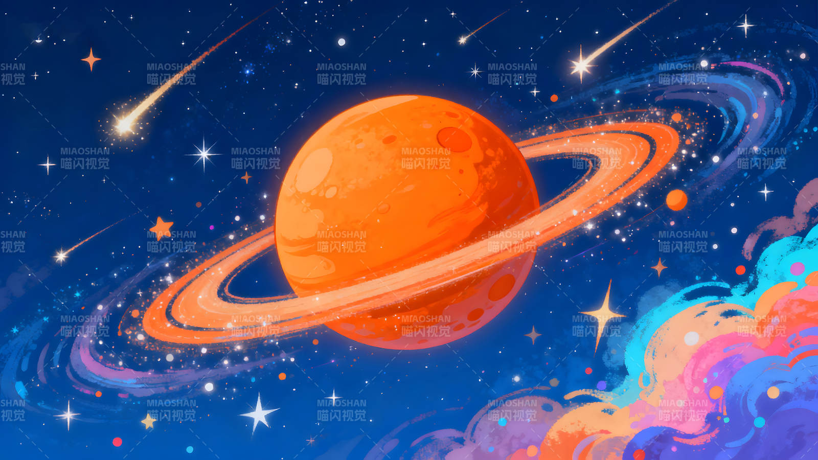 梦幻宇宙星球景象星光璀璨图片