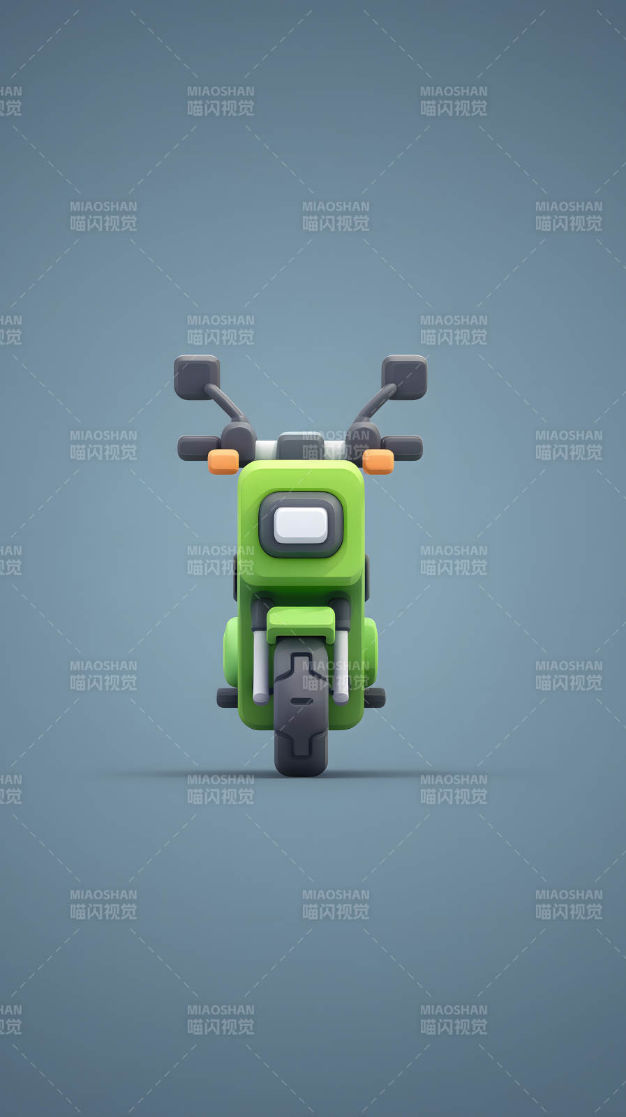 卡通摩托车正面特写图片