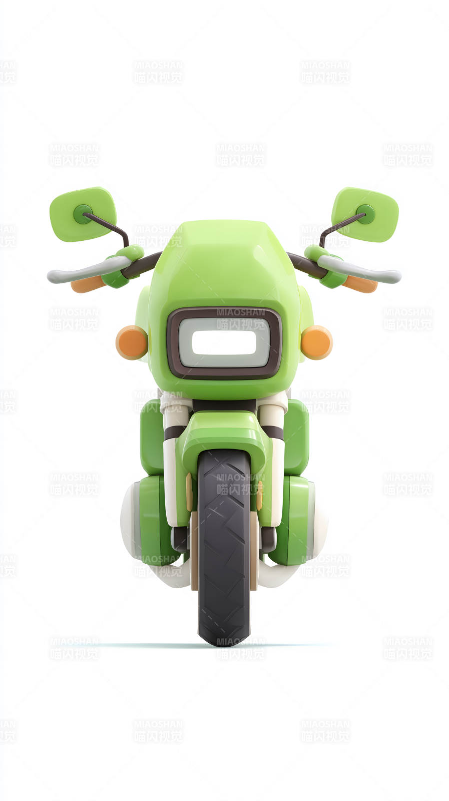 卡通摩托车正面视角图片