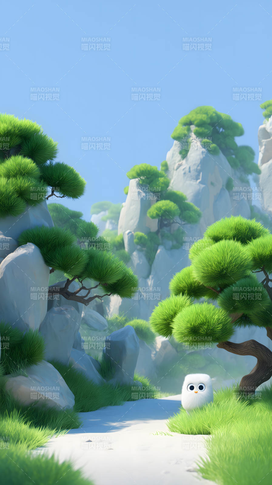 萌物山水画图片