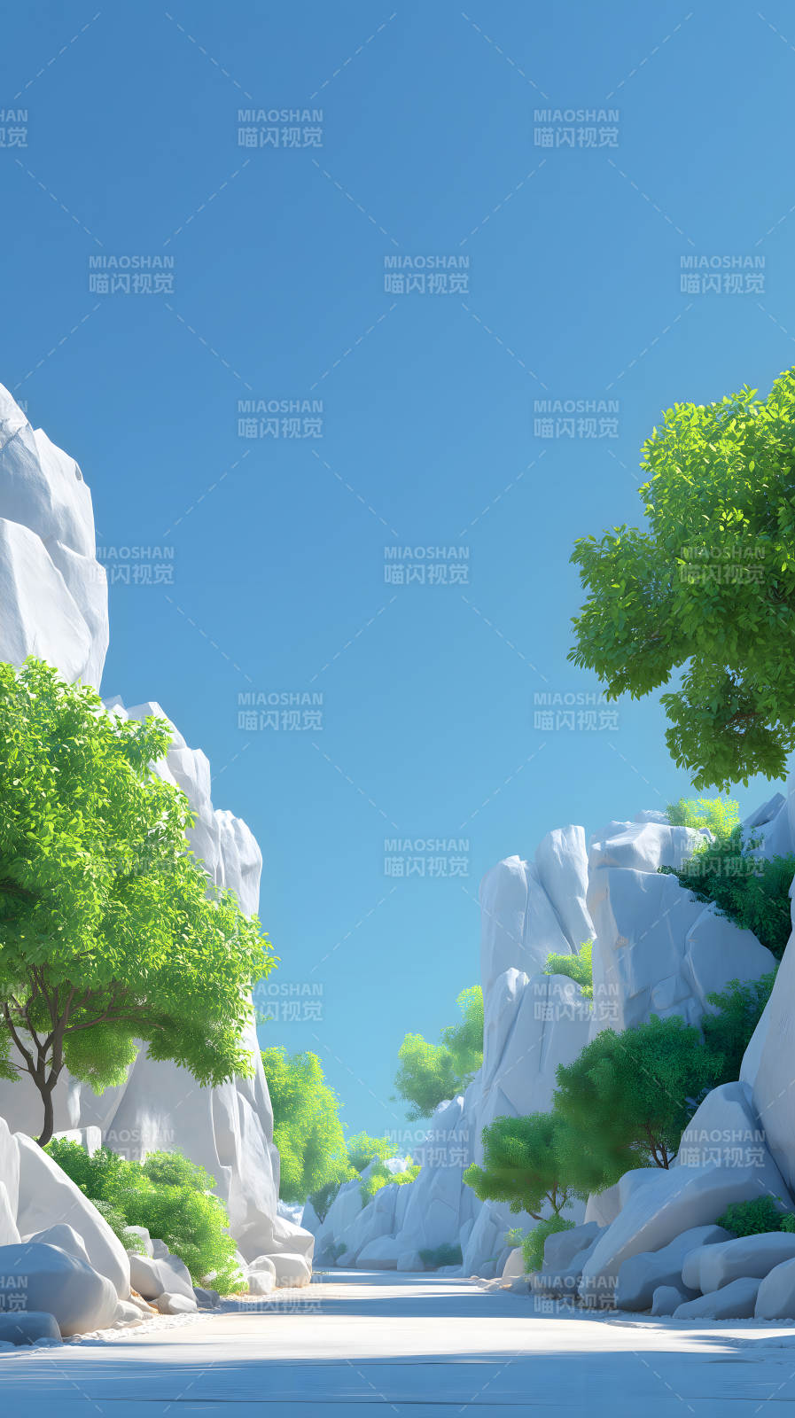 峡谷风光树木清新图片