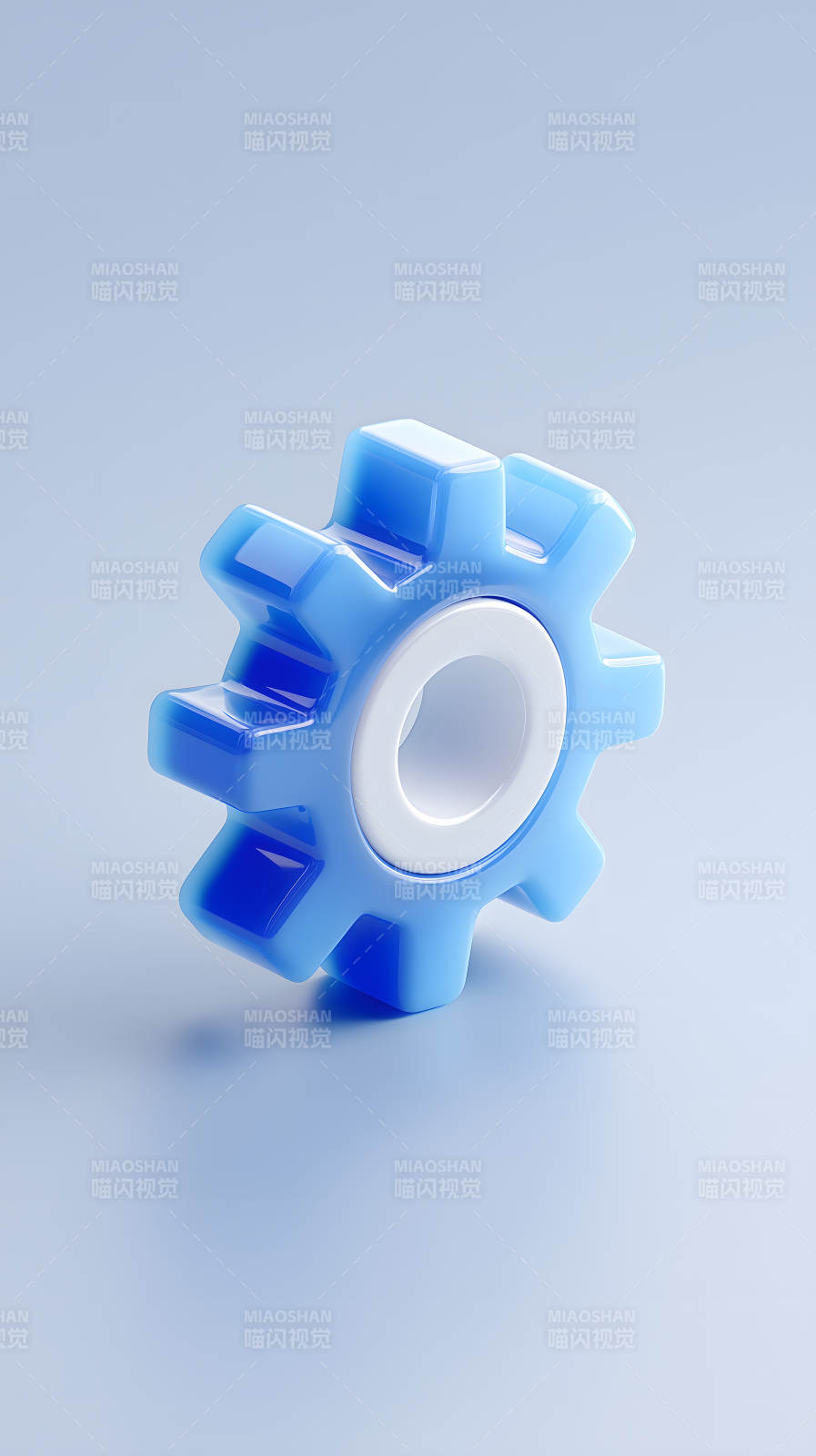 蓝色齿轮图标图片