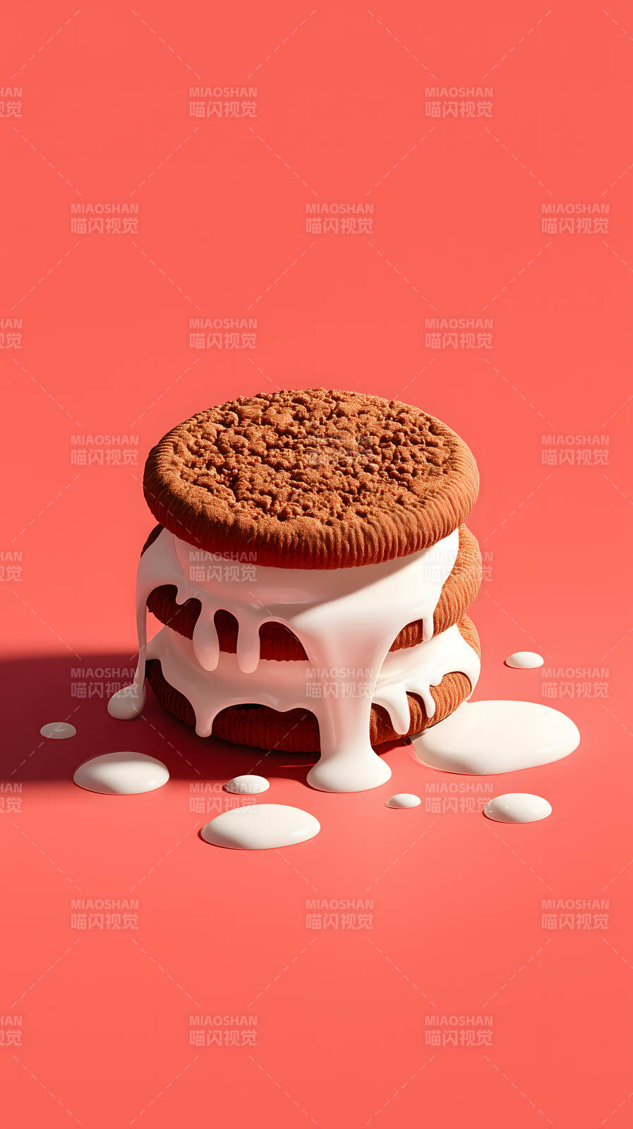 饼干融化特写图片