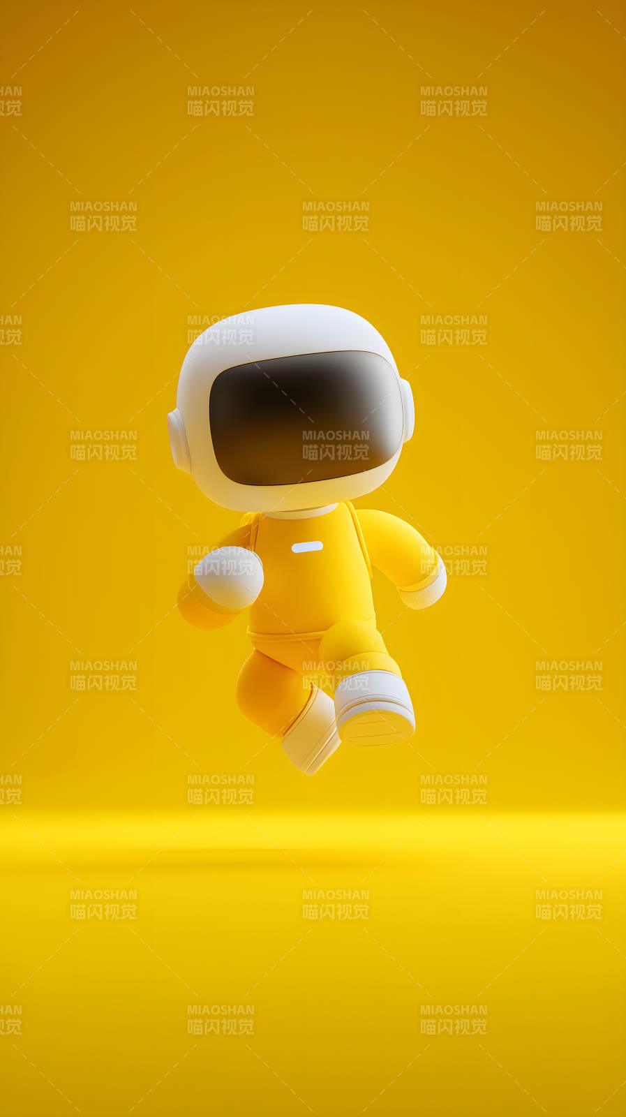 卡通宇航员黄色背景图片