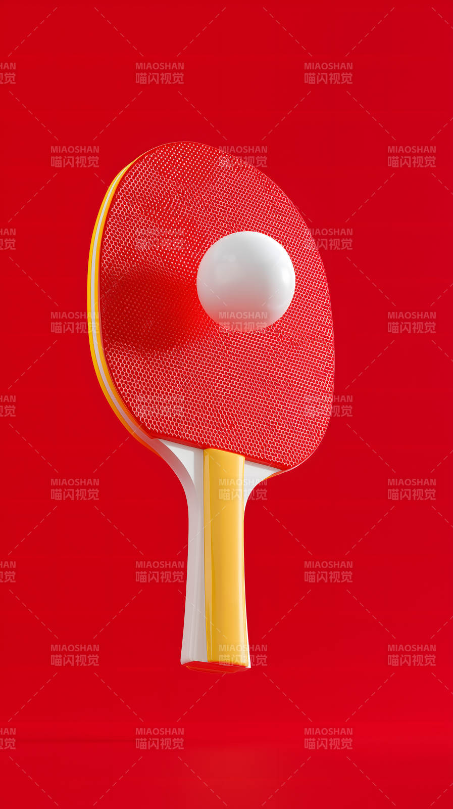乒乓球拍悬浮特写图片