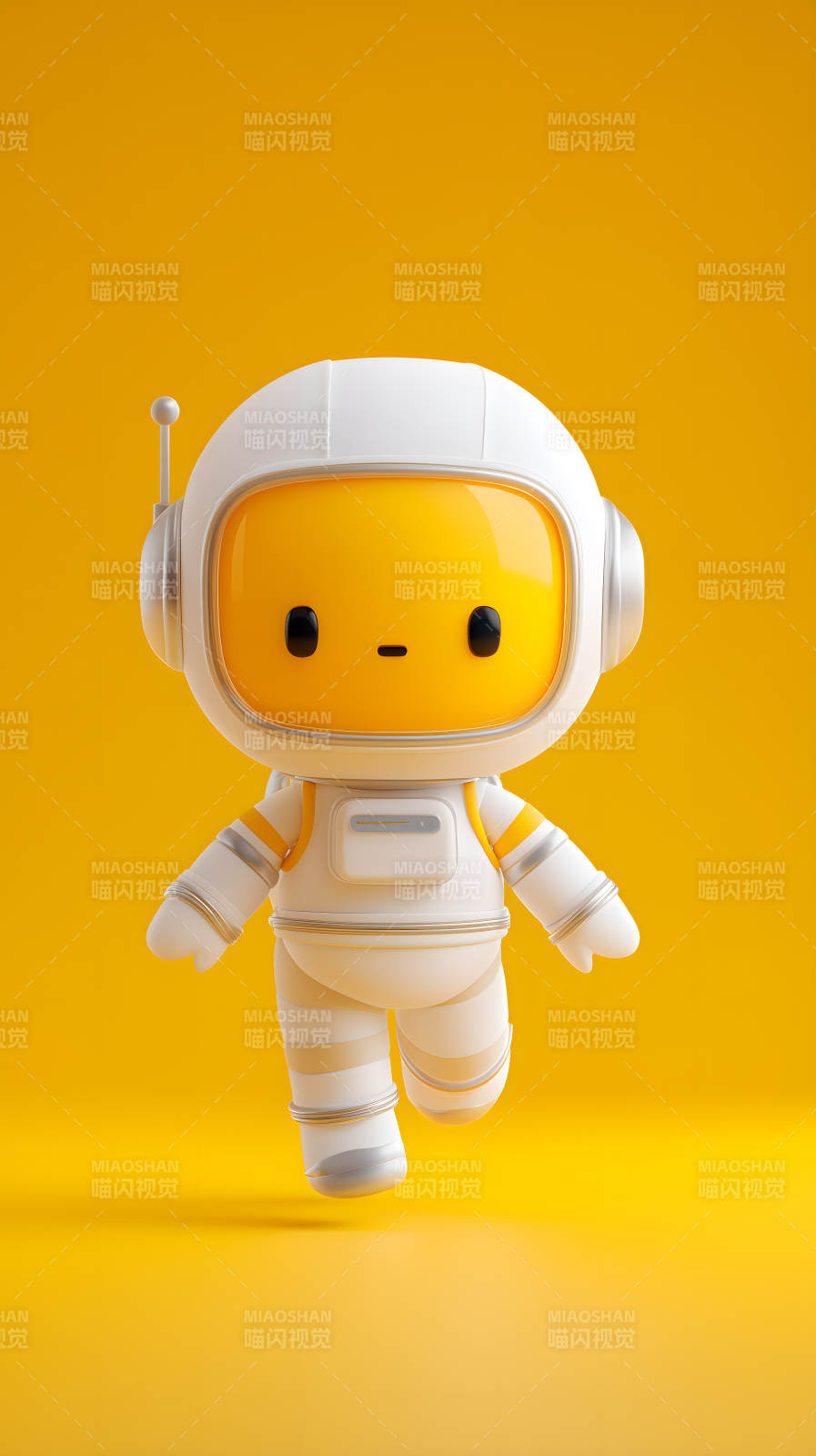 可爱宇航员黄色背景图片