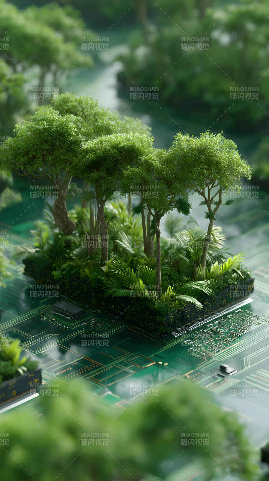 电路板上的森林图片