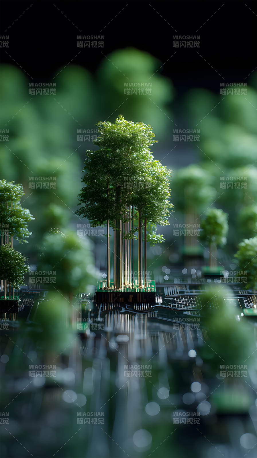 科技森林绿意盎然图片