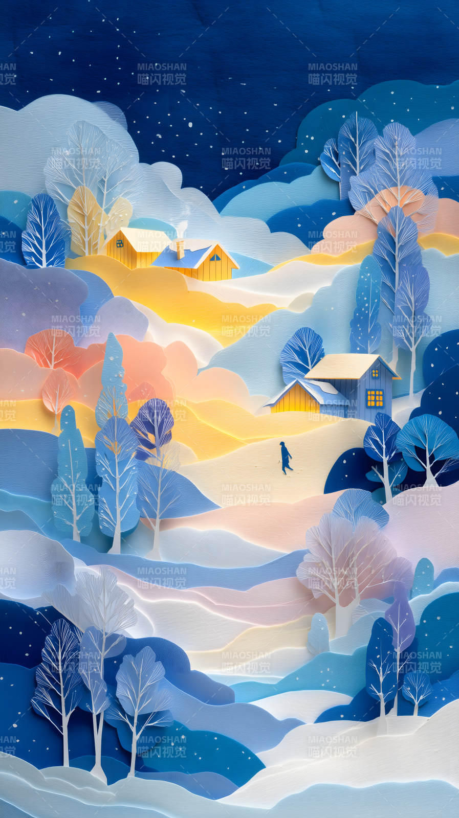 静谧冬日风景如画图片