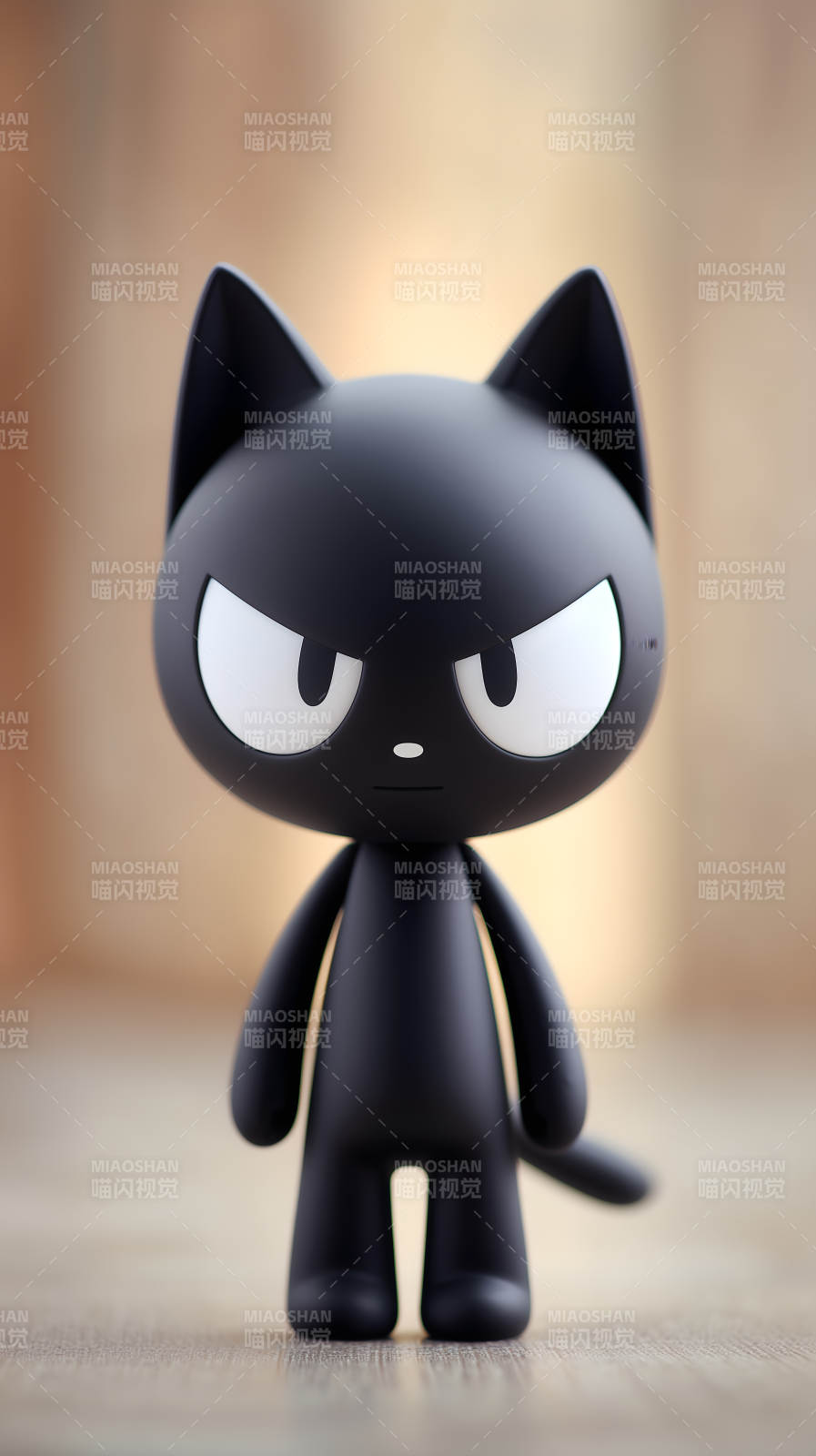 黑猫玩具生气表情图片