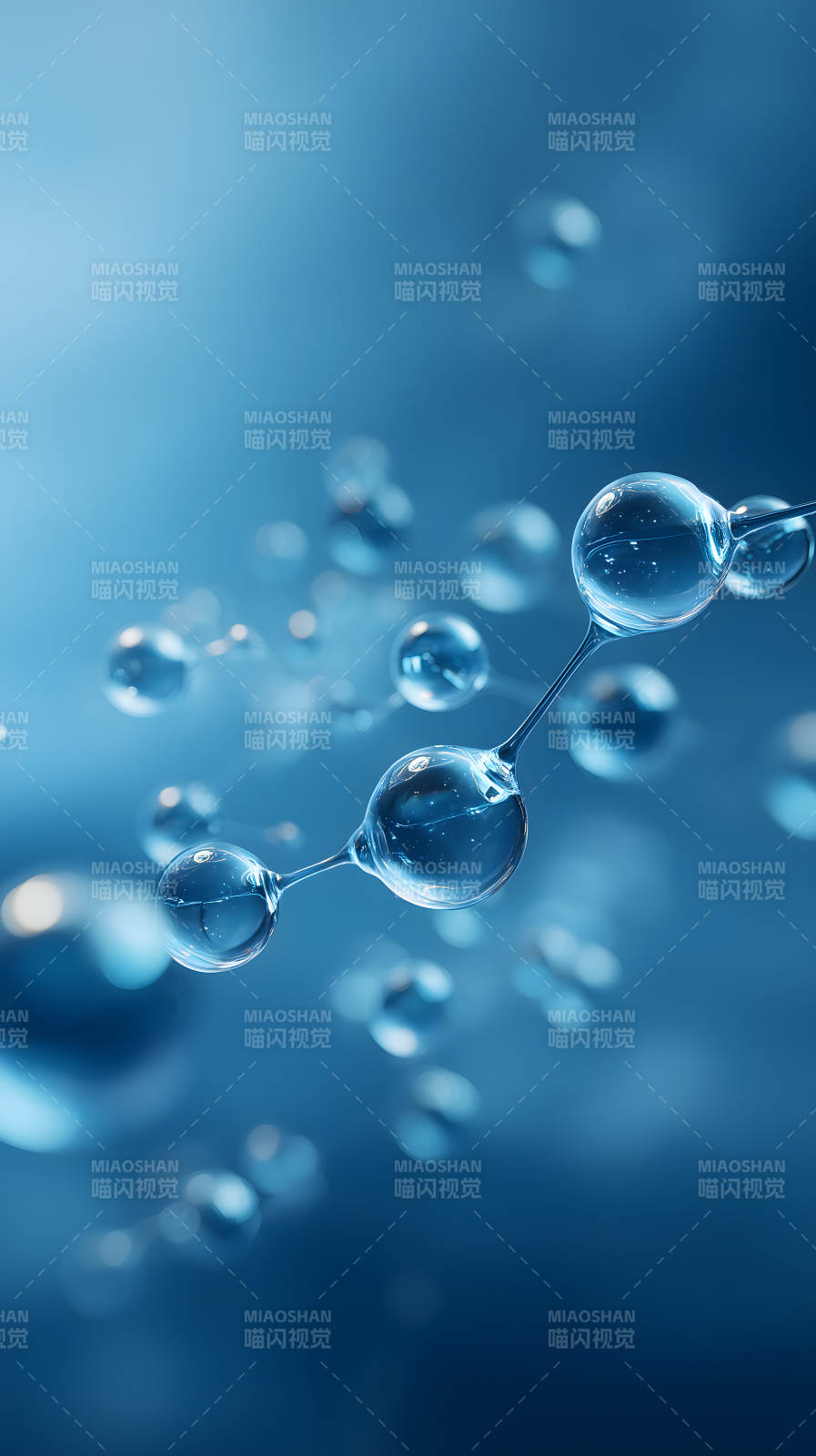 分子结构蓝色背景图片