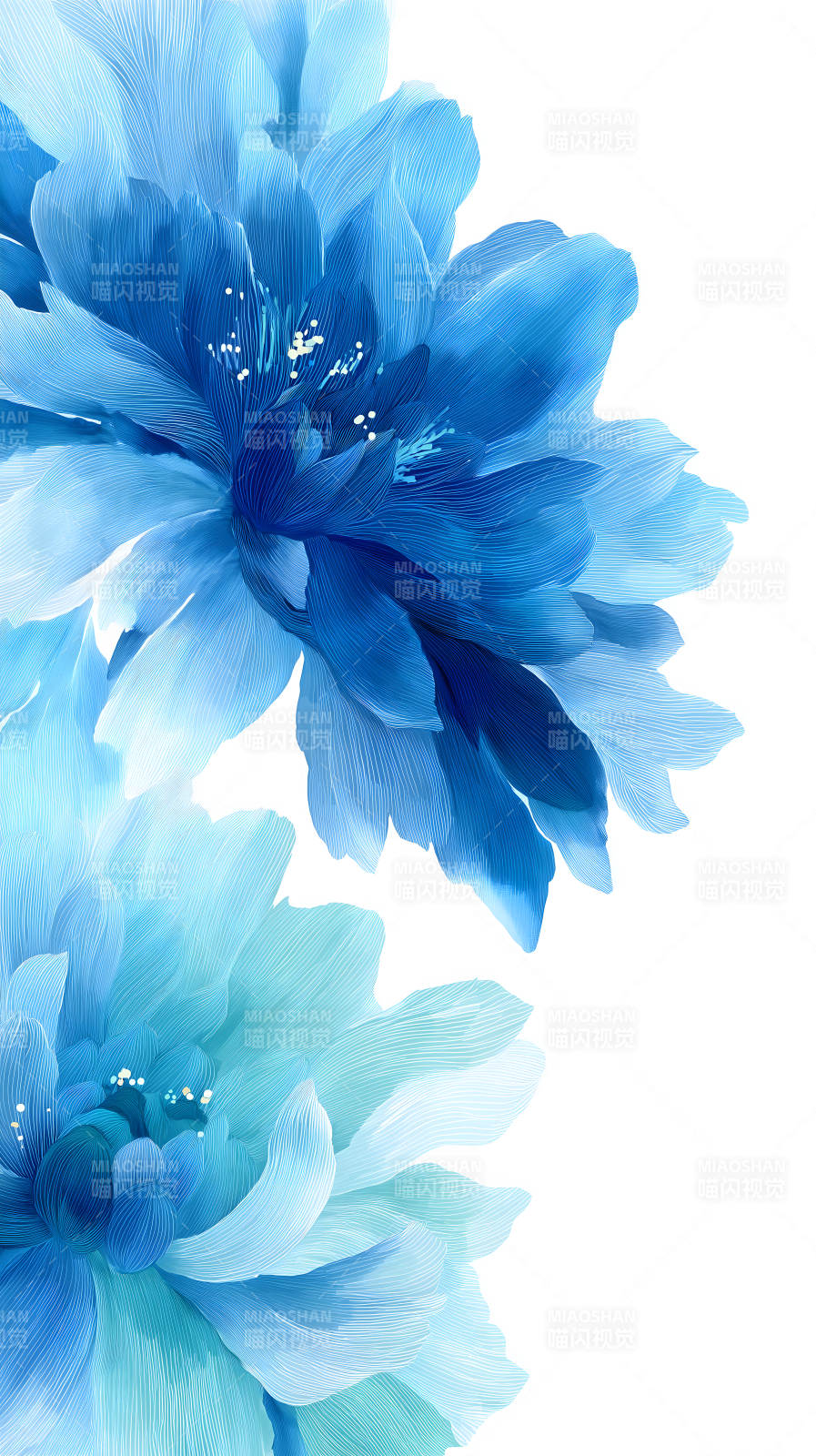 蓝色花朵艺术图片