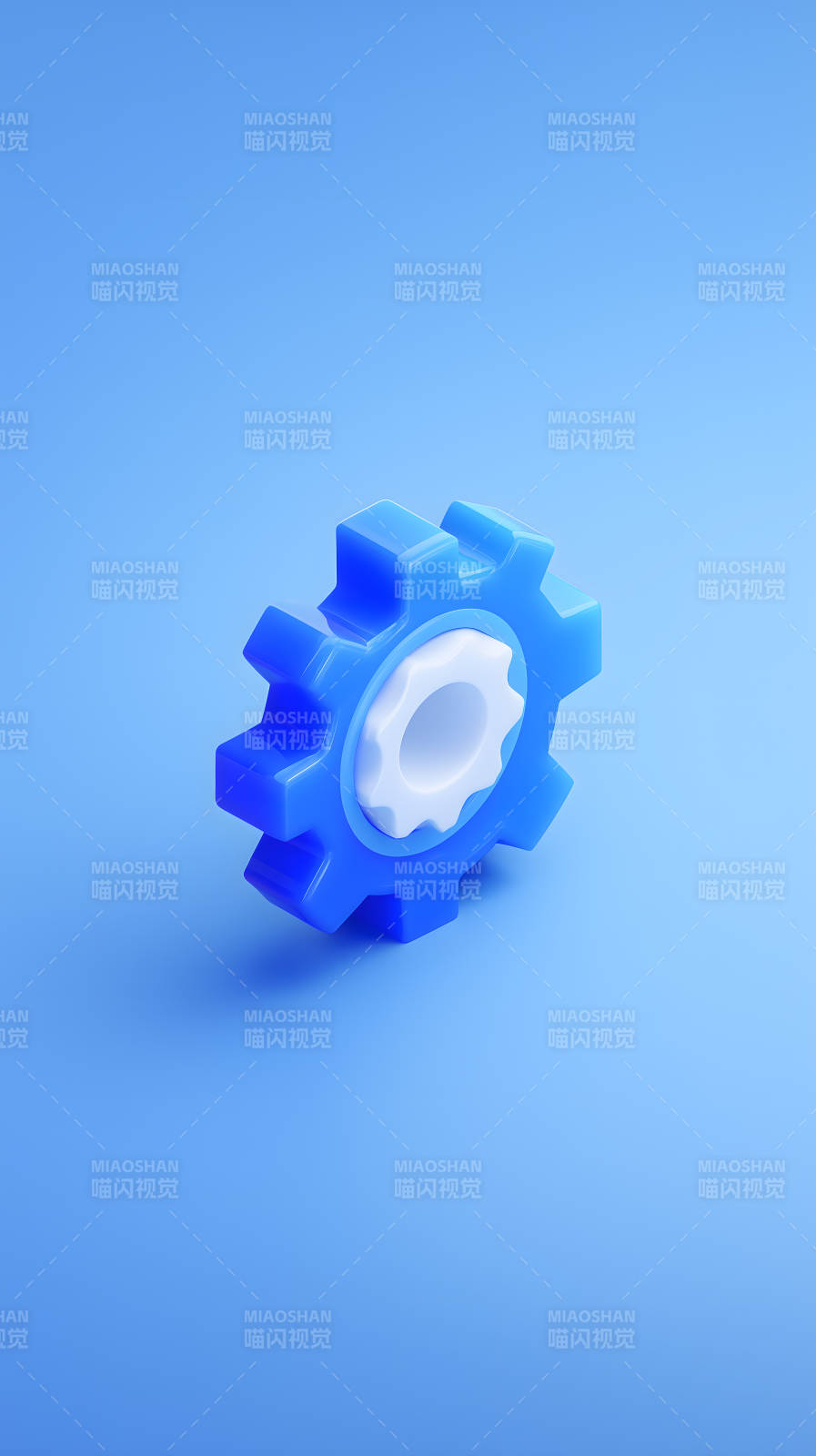 蓝色齿轮设置图标图片