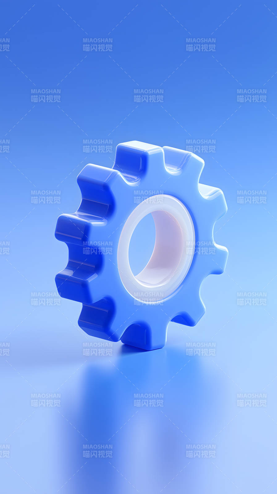 蓝色齿轮简约风格图片