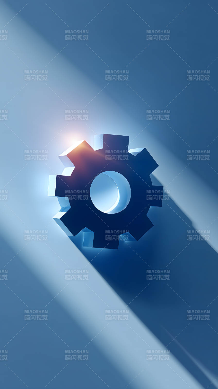 齿轮光影蓝调艺术图片