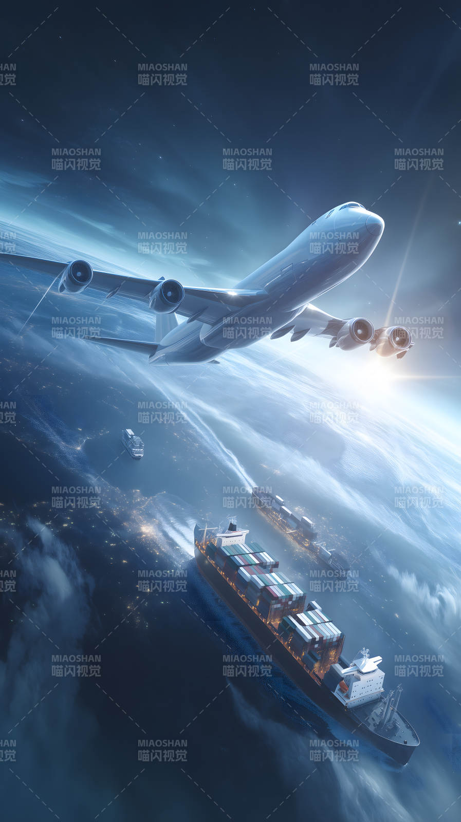 空中运输与海上运输图片