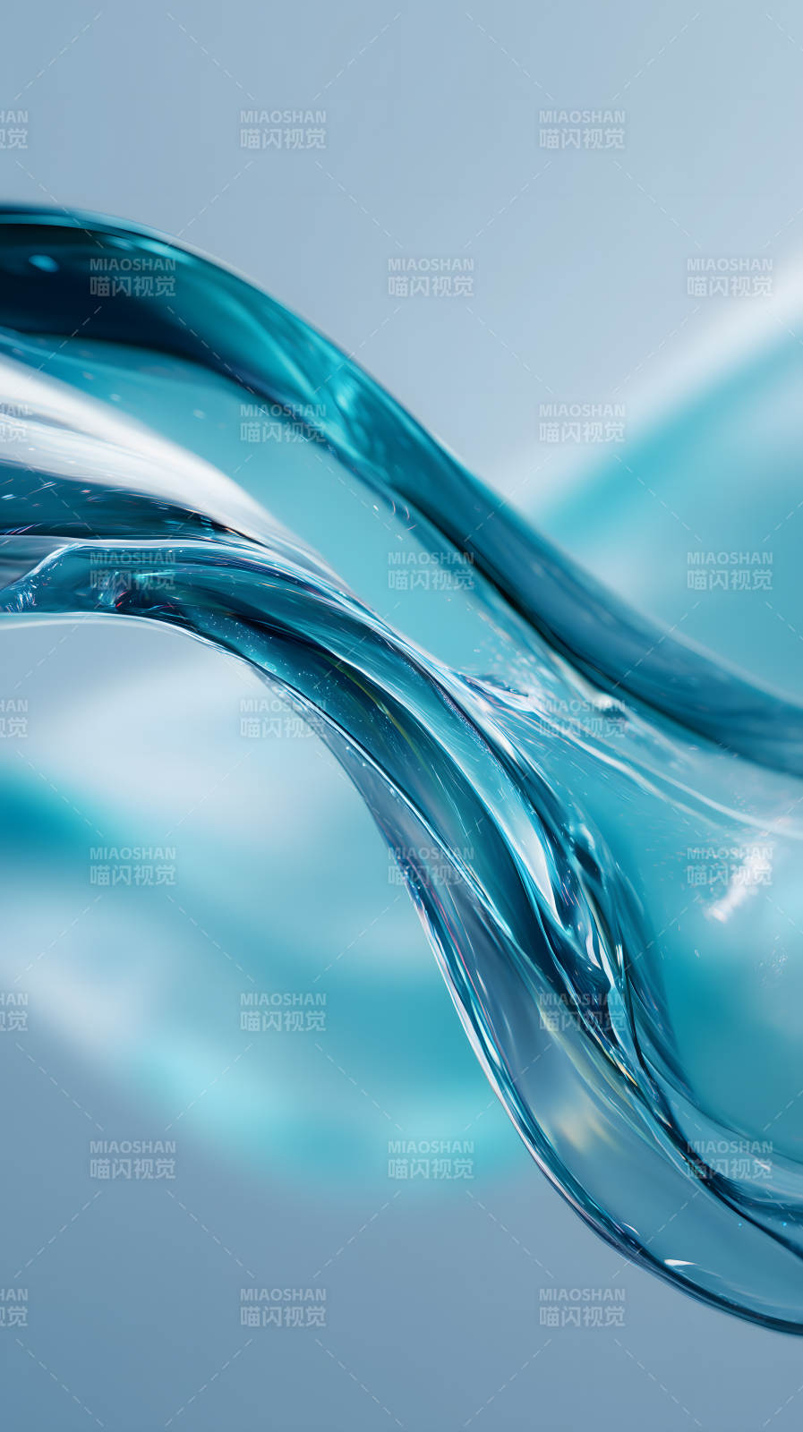 水流的蓝色意境图片