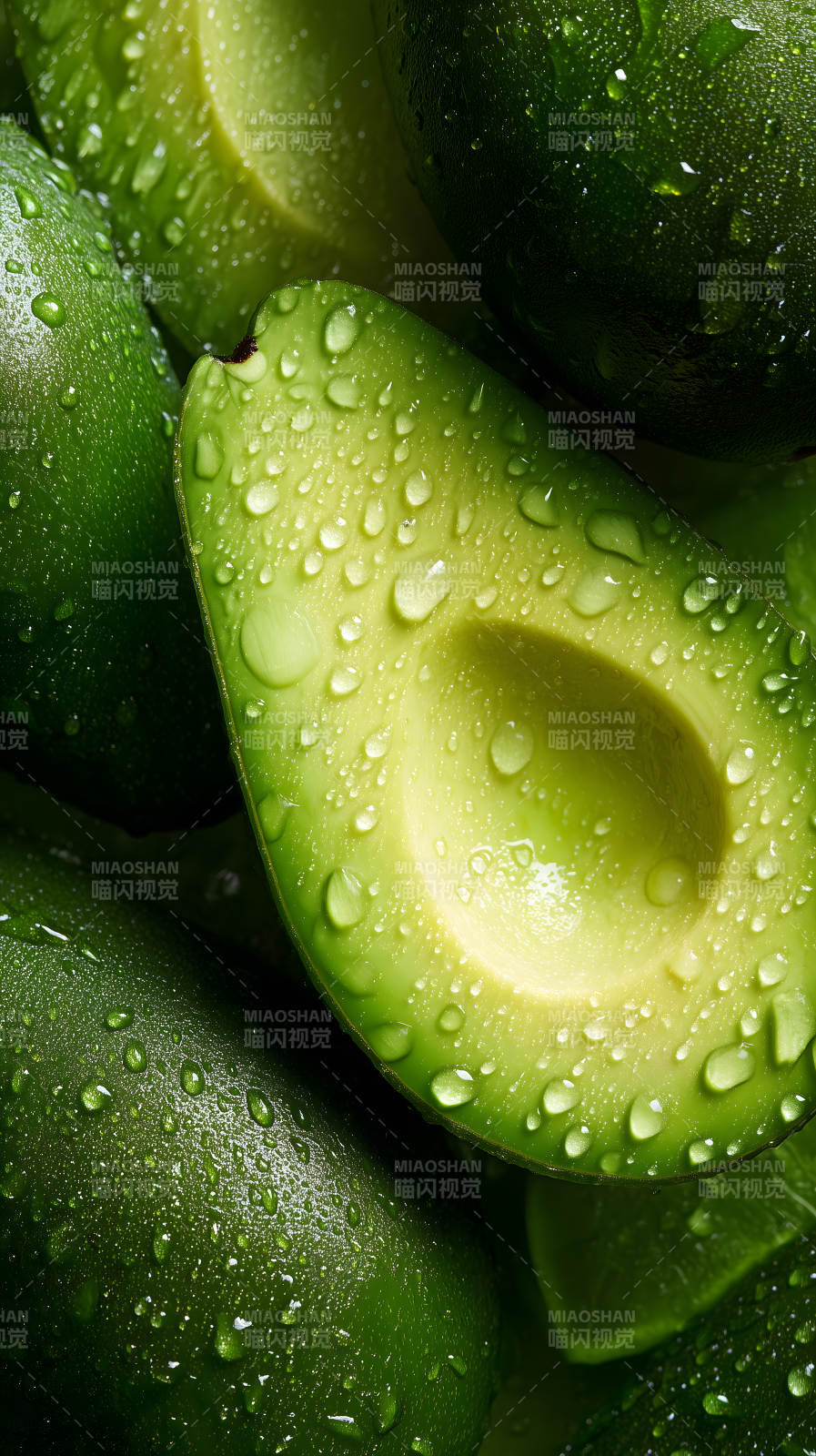 新鲜的牛油果特写镜头图片