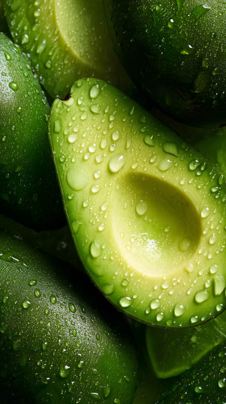 新鲜的牛油果特写镜头图片