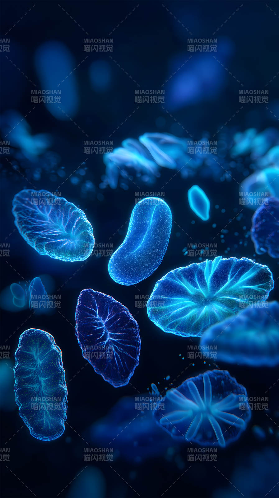 蓝色细胞微观世界图片