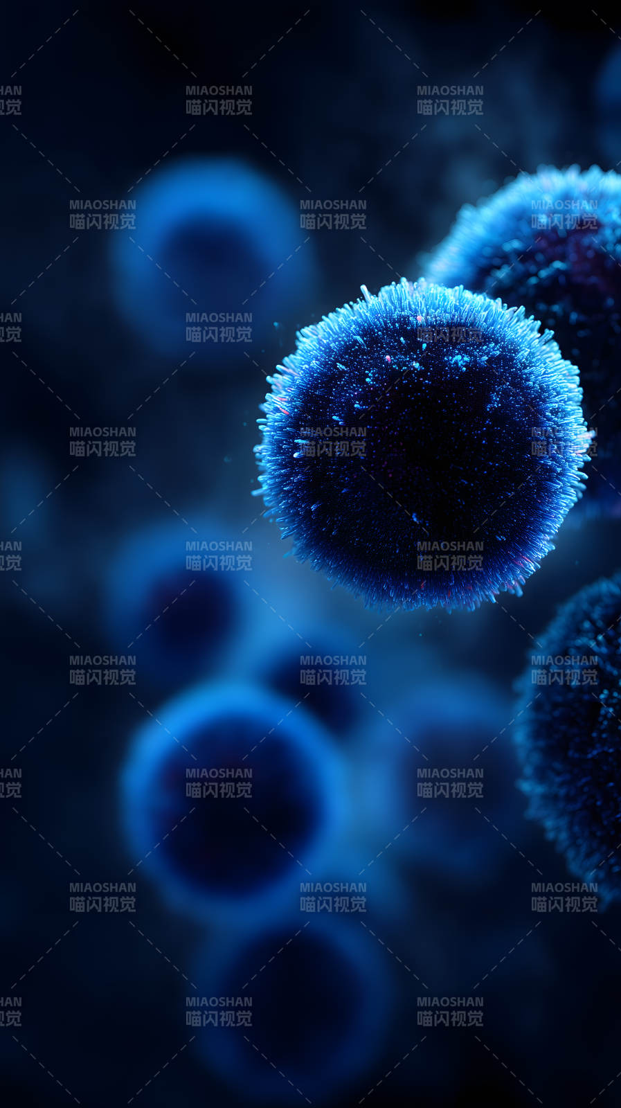 蓝色球体微观世界图片