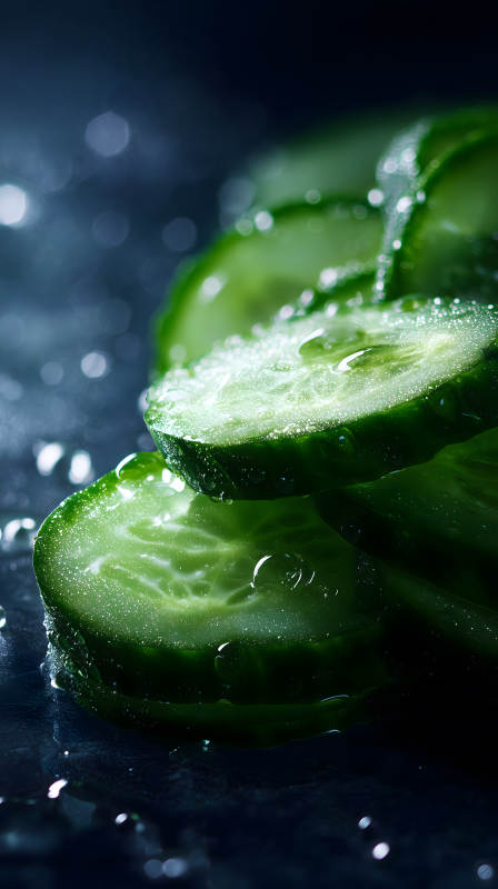 清新黄瓜切片特写图片