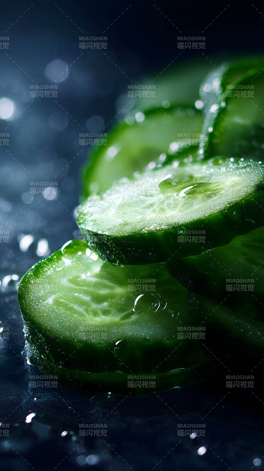 清新黄瓜切片特写图片
