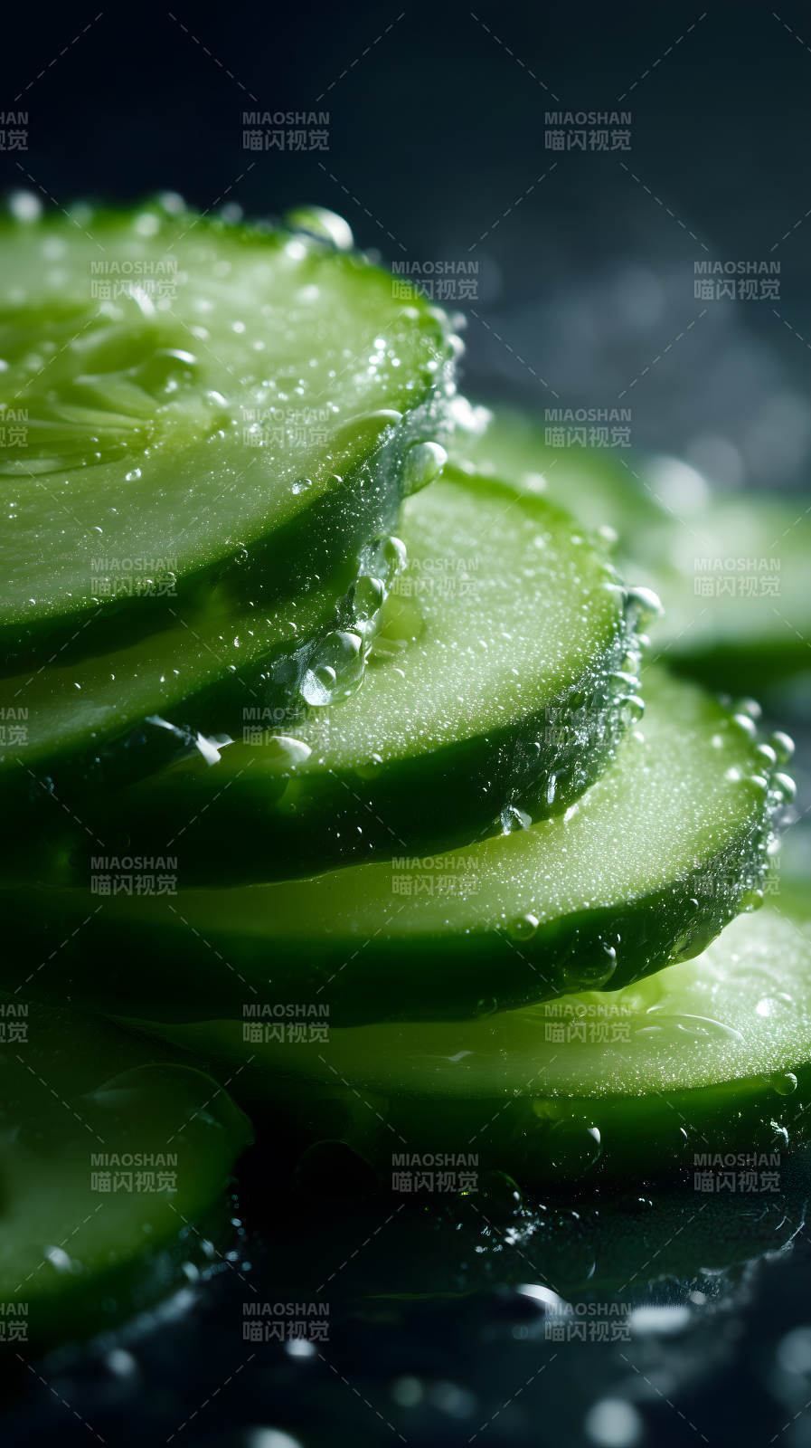 青翠欲滴的黄瓜片图片