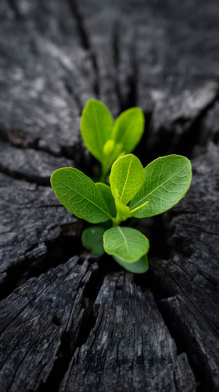 新芽破木新生图片