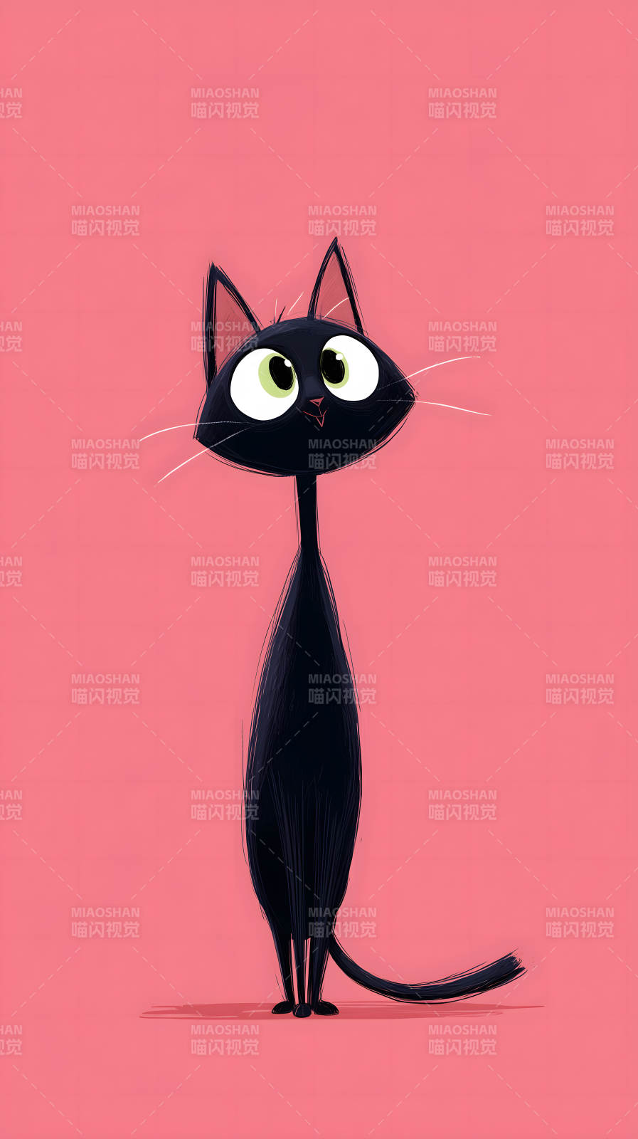 黑猫卡通可爱插画图片