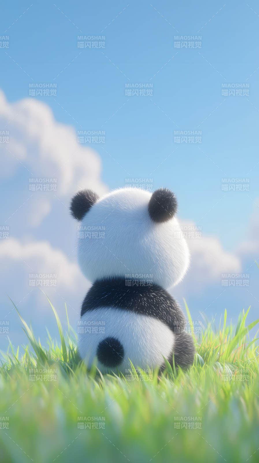 熊猫眺望天空图片