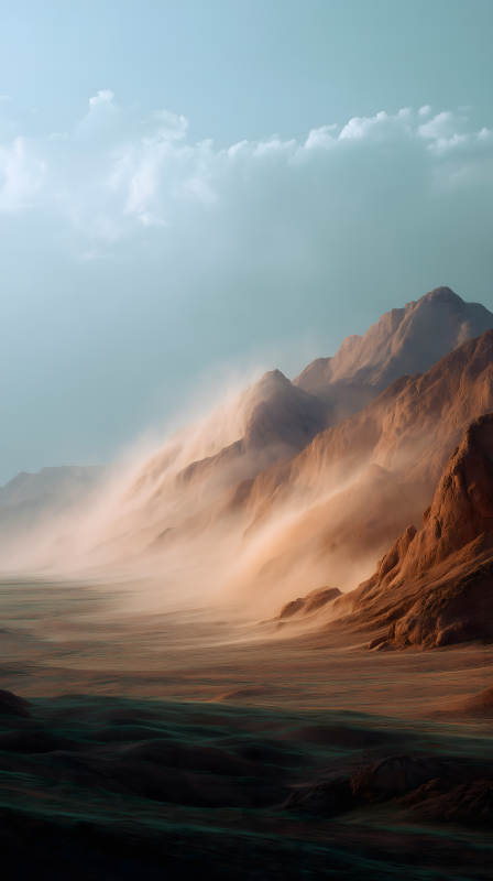 山峦雾气笼罩景象图片