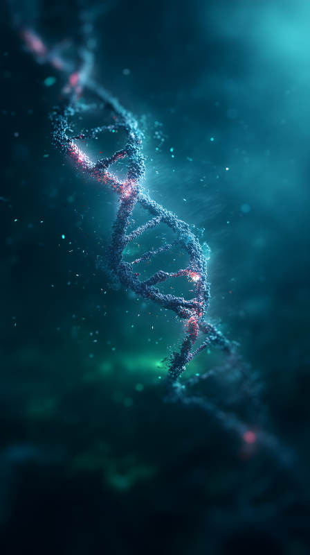 DNA螺旋结构蓝色背景图片