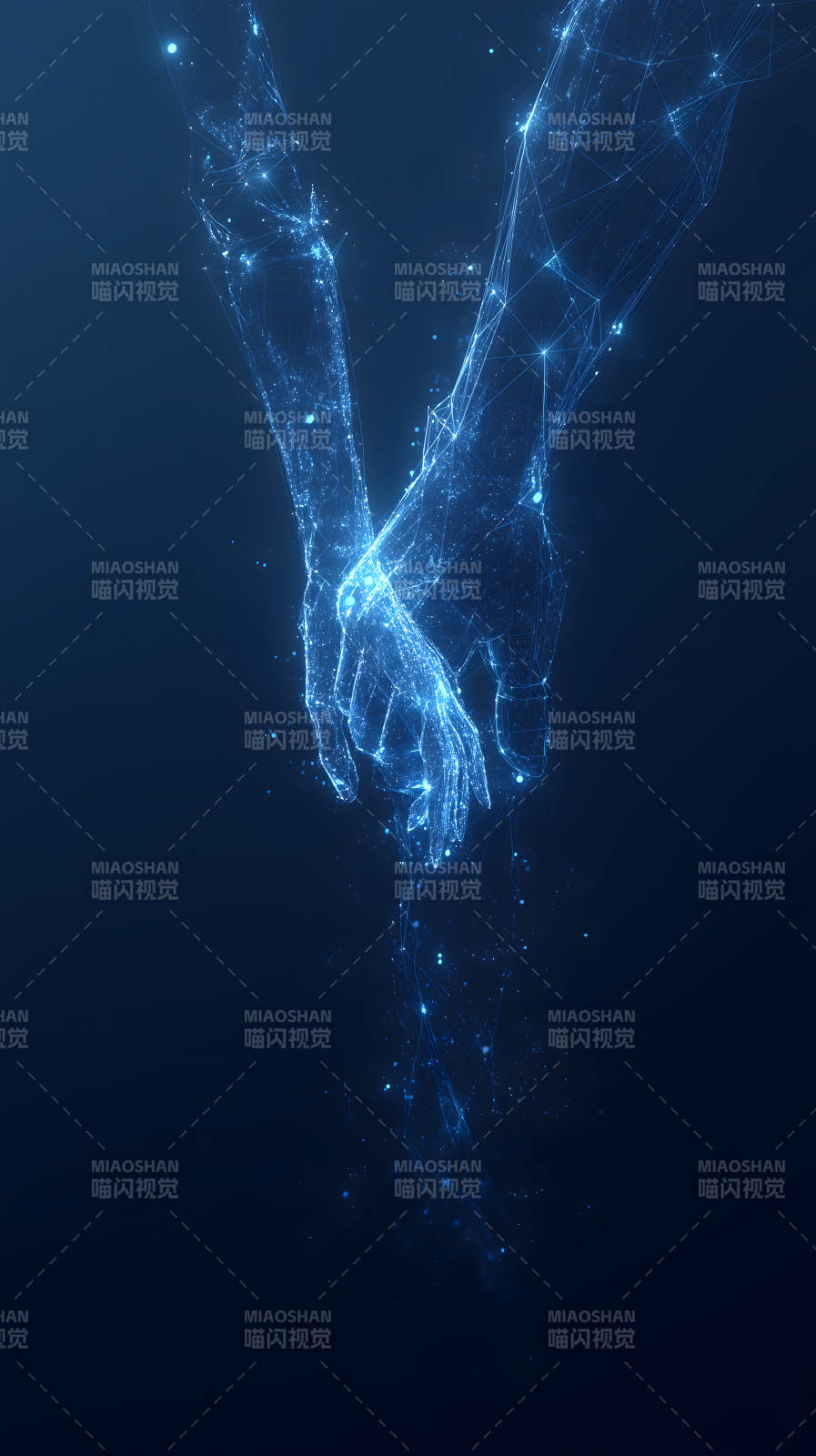 数字连接双手相握图片