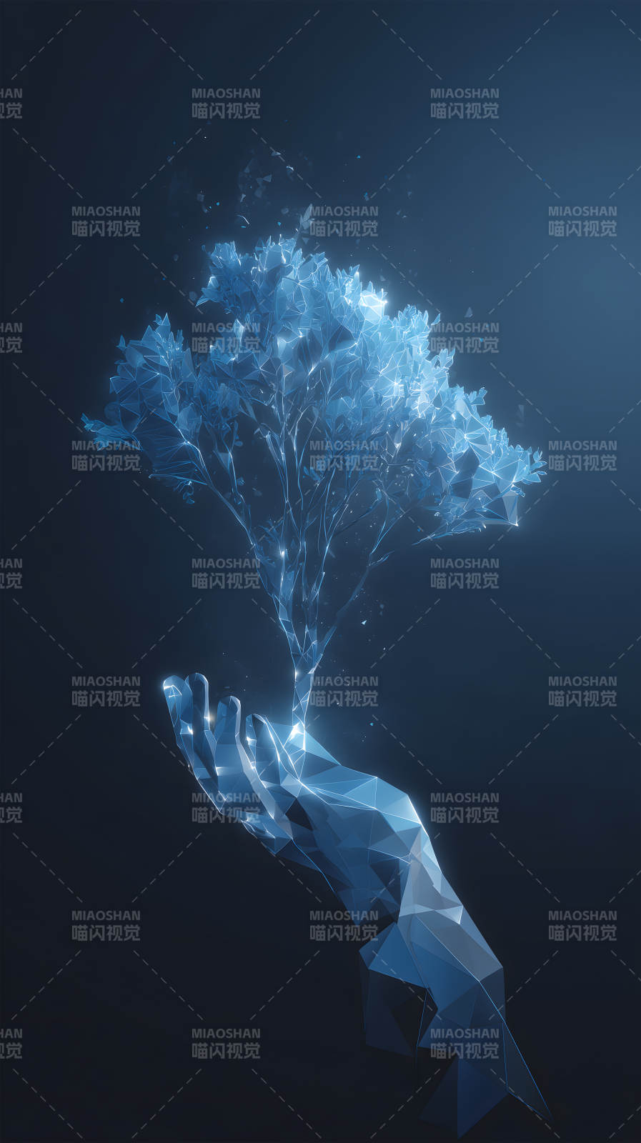 手托树意境唯美图片