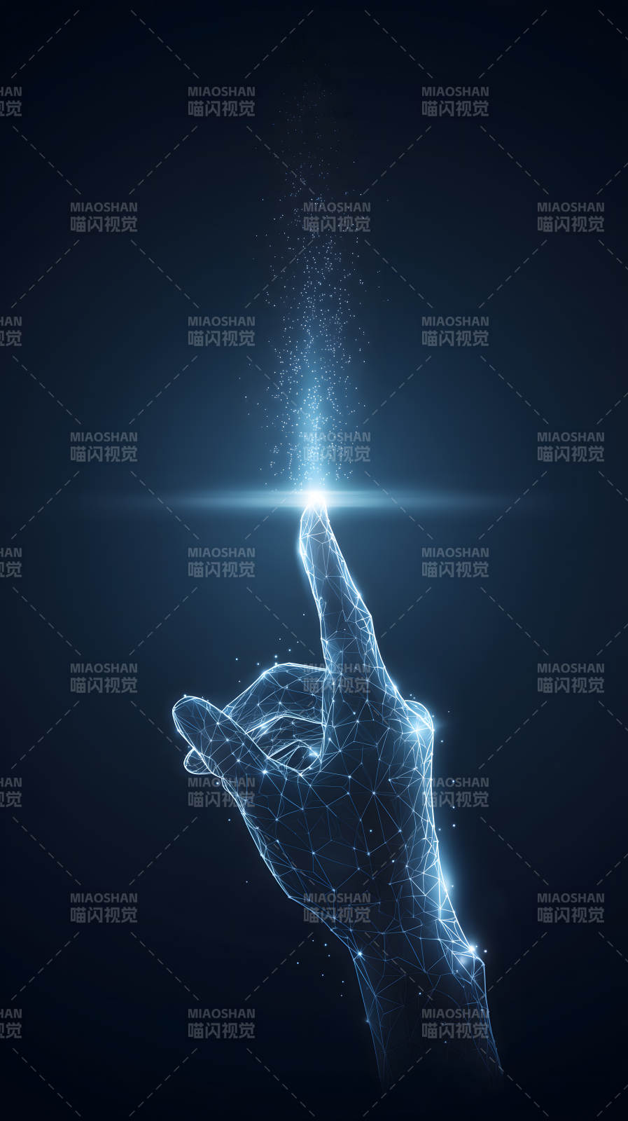 科技手势触碰光芒图片