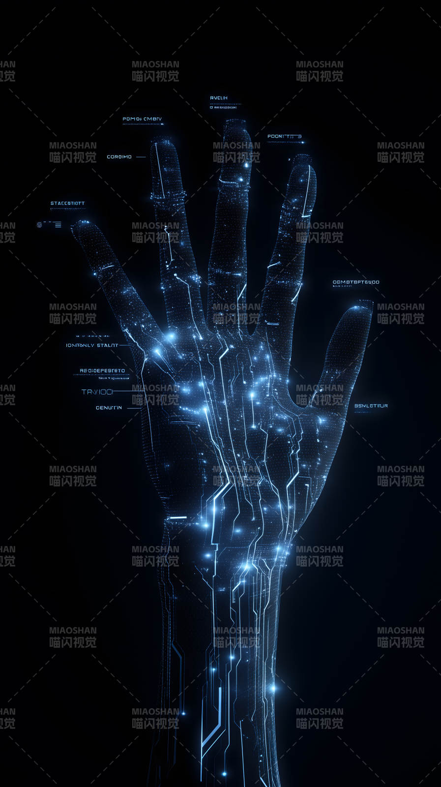 数字手部连接图图片