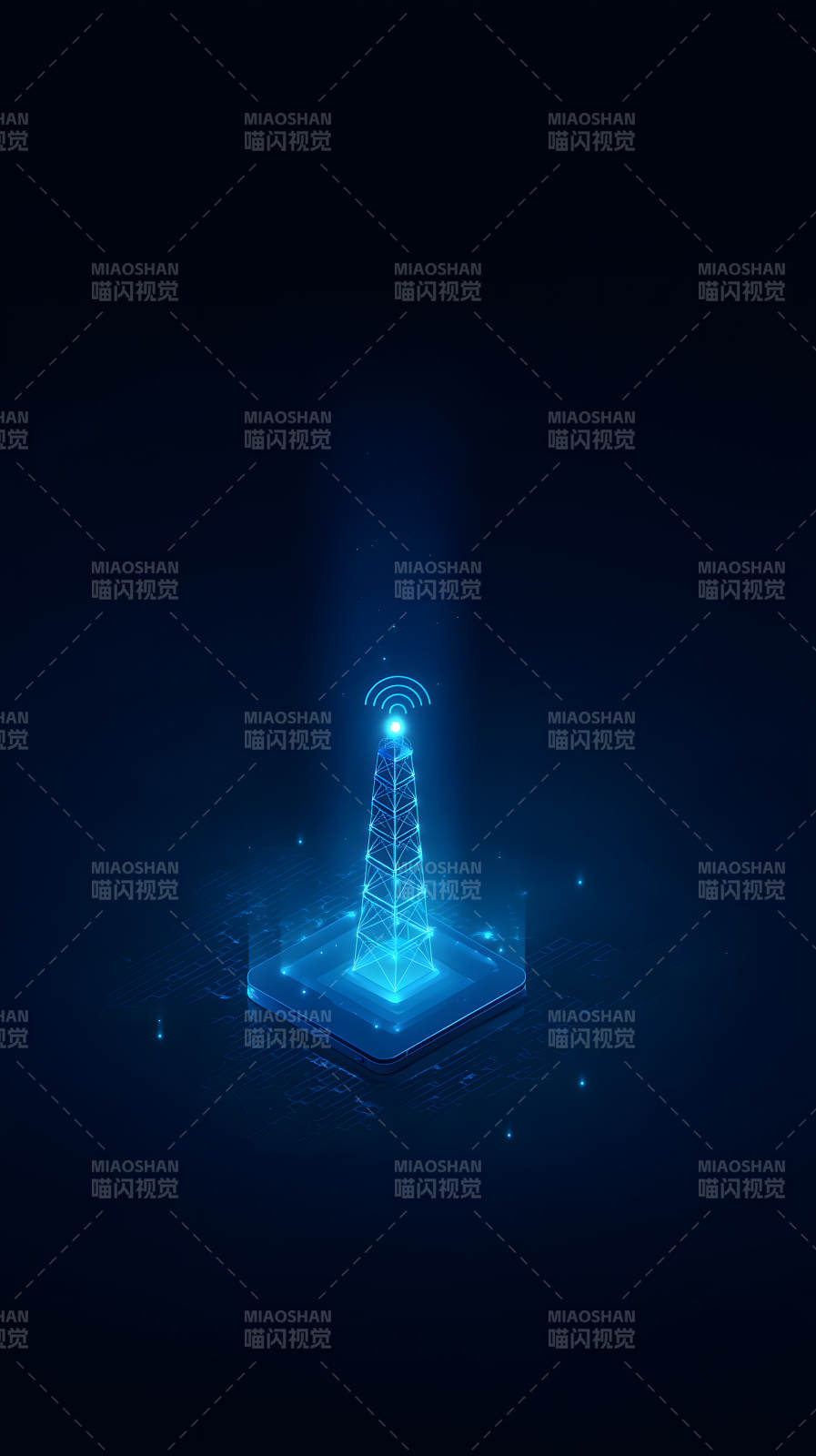 蓝色科技信号塔图片