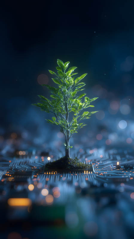 科技树在电路板上生长图片