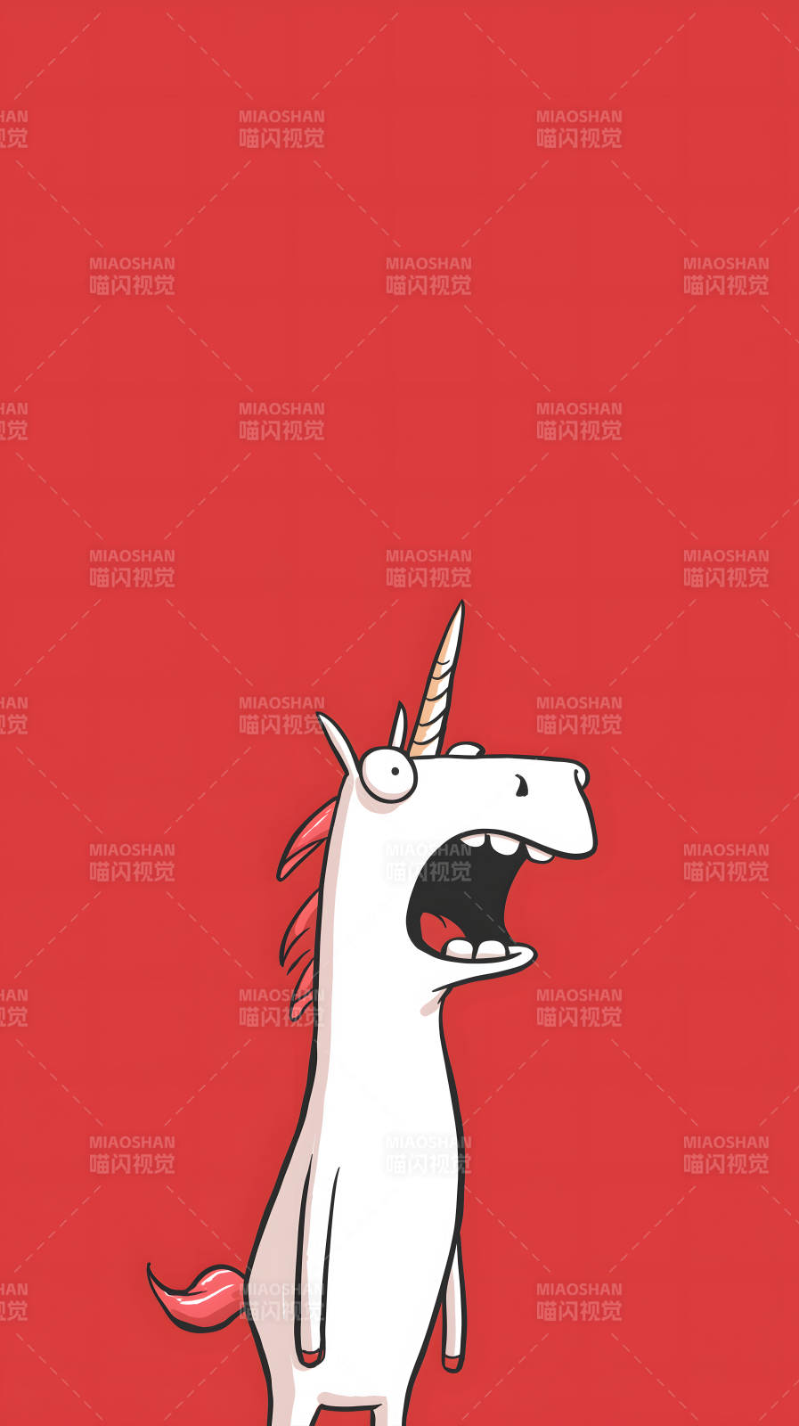 惊讶的卡通独角兽图片