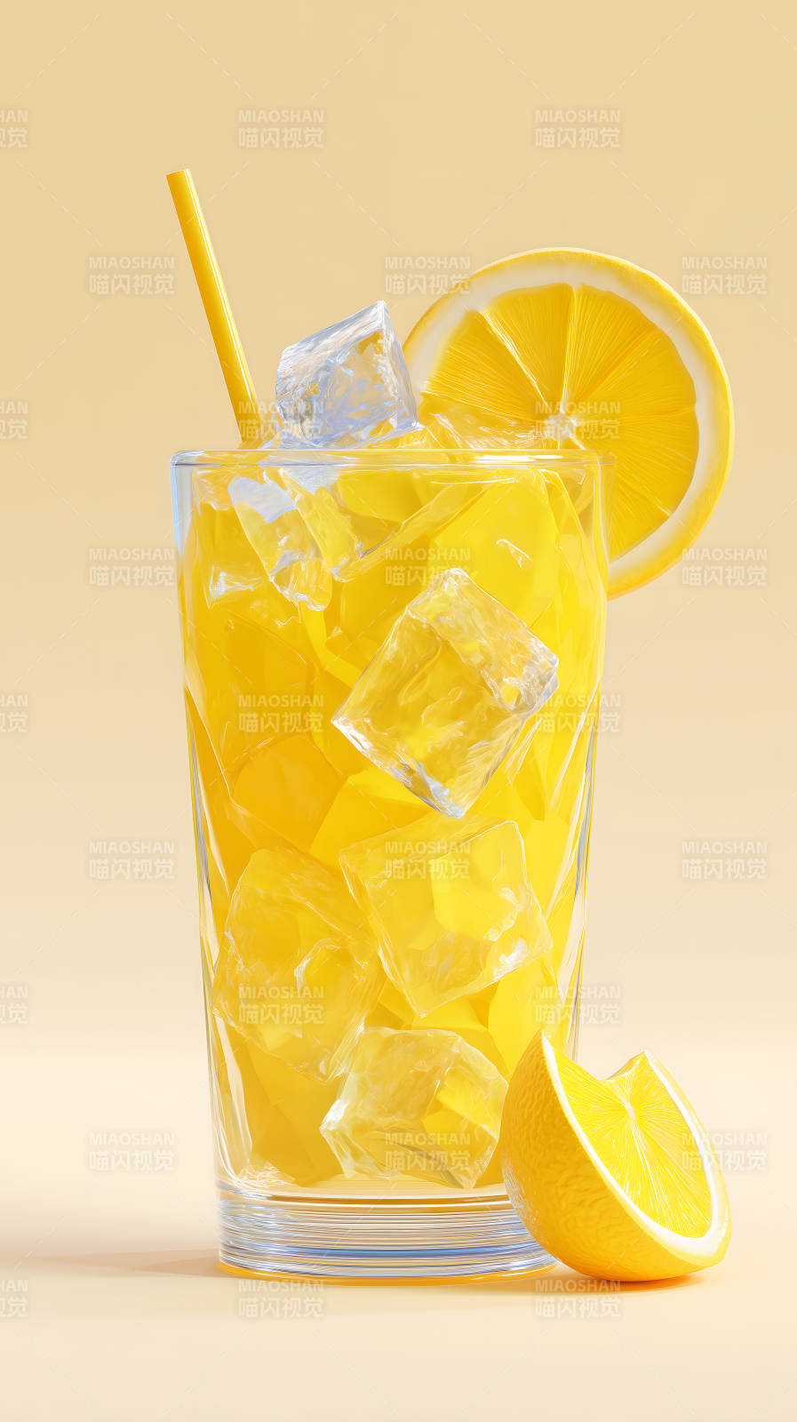 柠檬汁与冰块图片