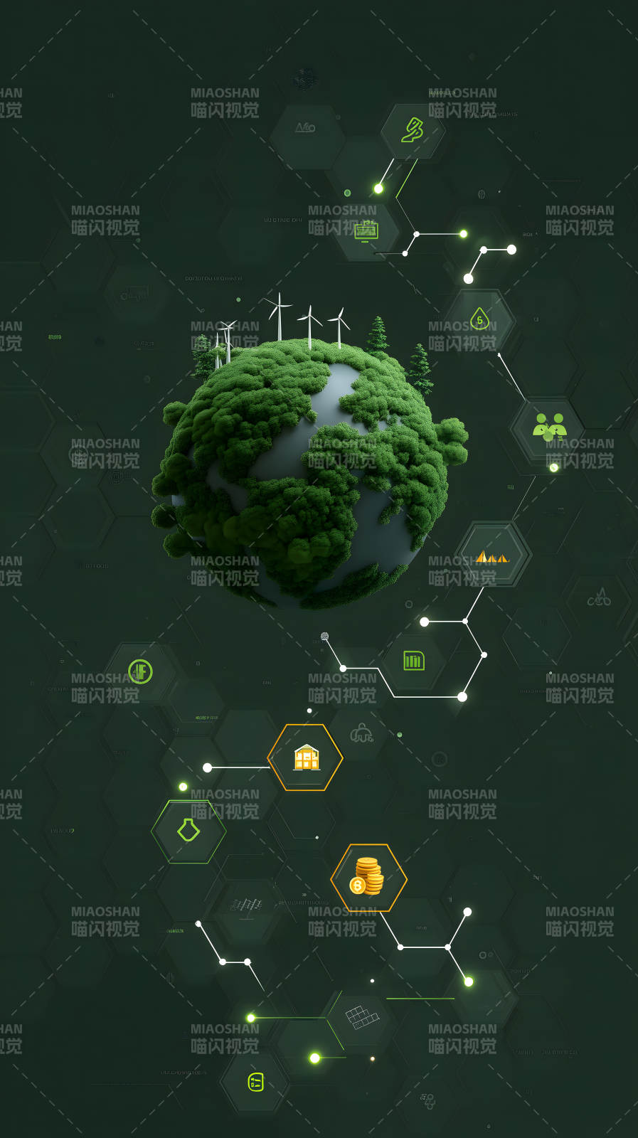 地球生态图展示绿色能源图片