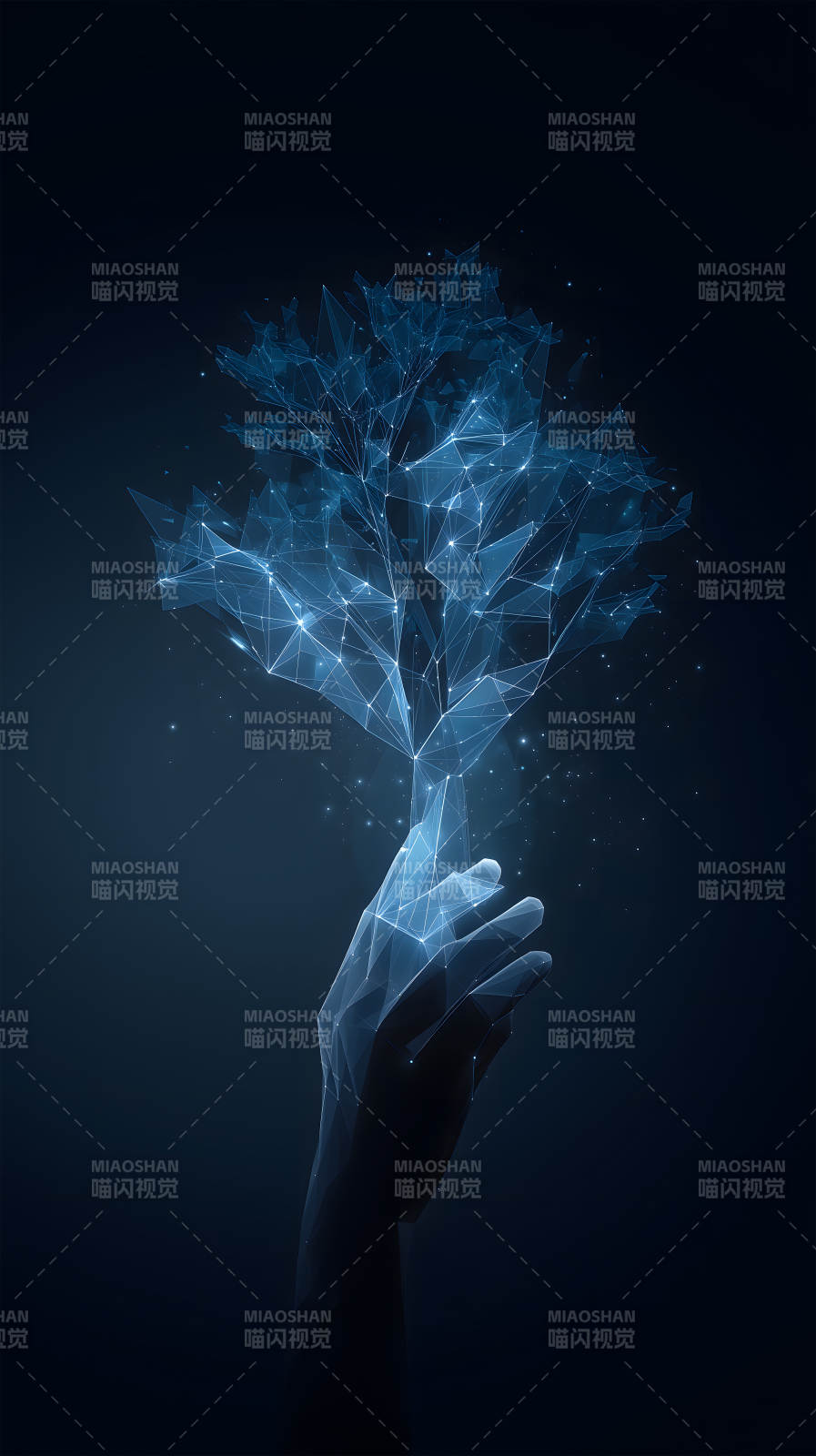 科技之树托举希望图片