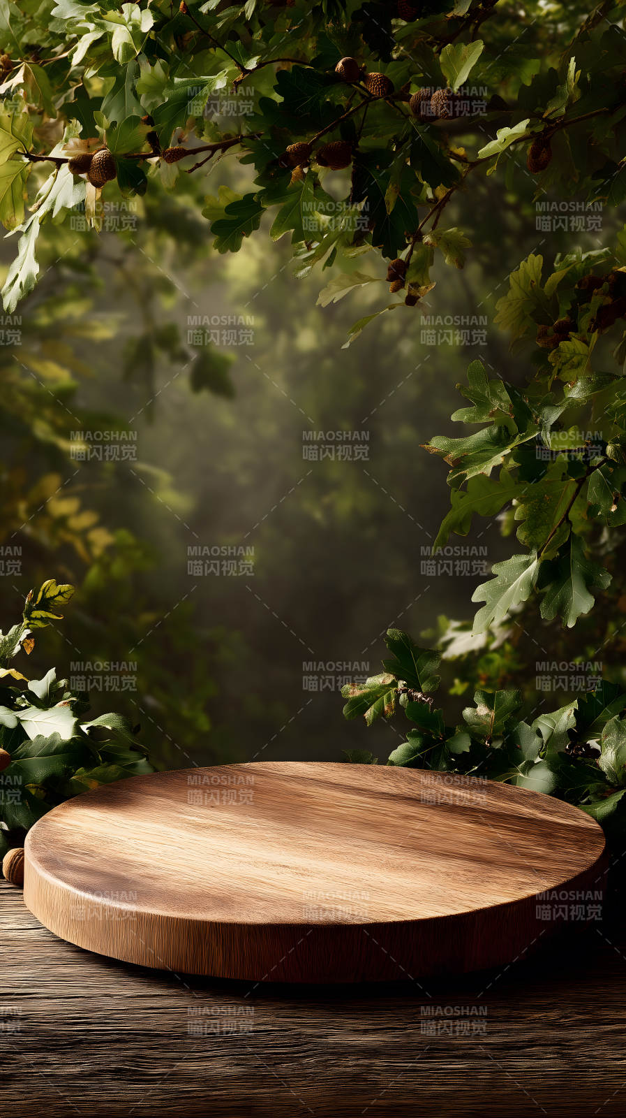 森林木台展示氛围图片