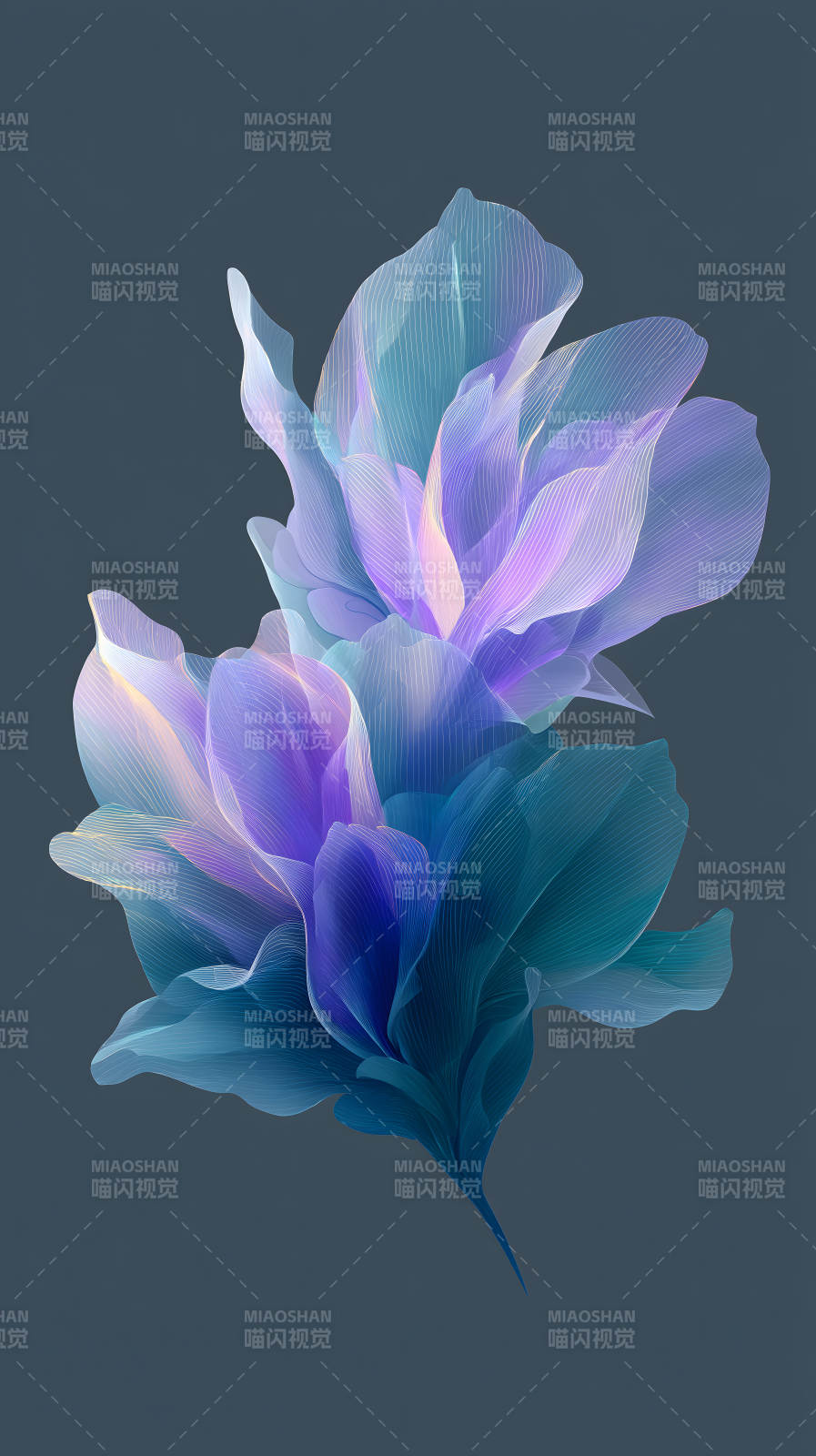 蓝色花朵唯美艺术图片