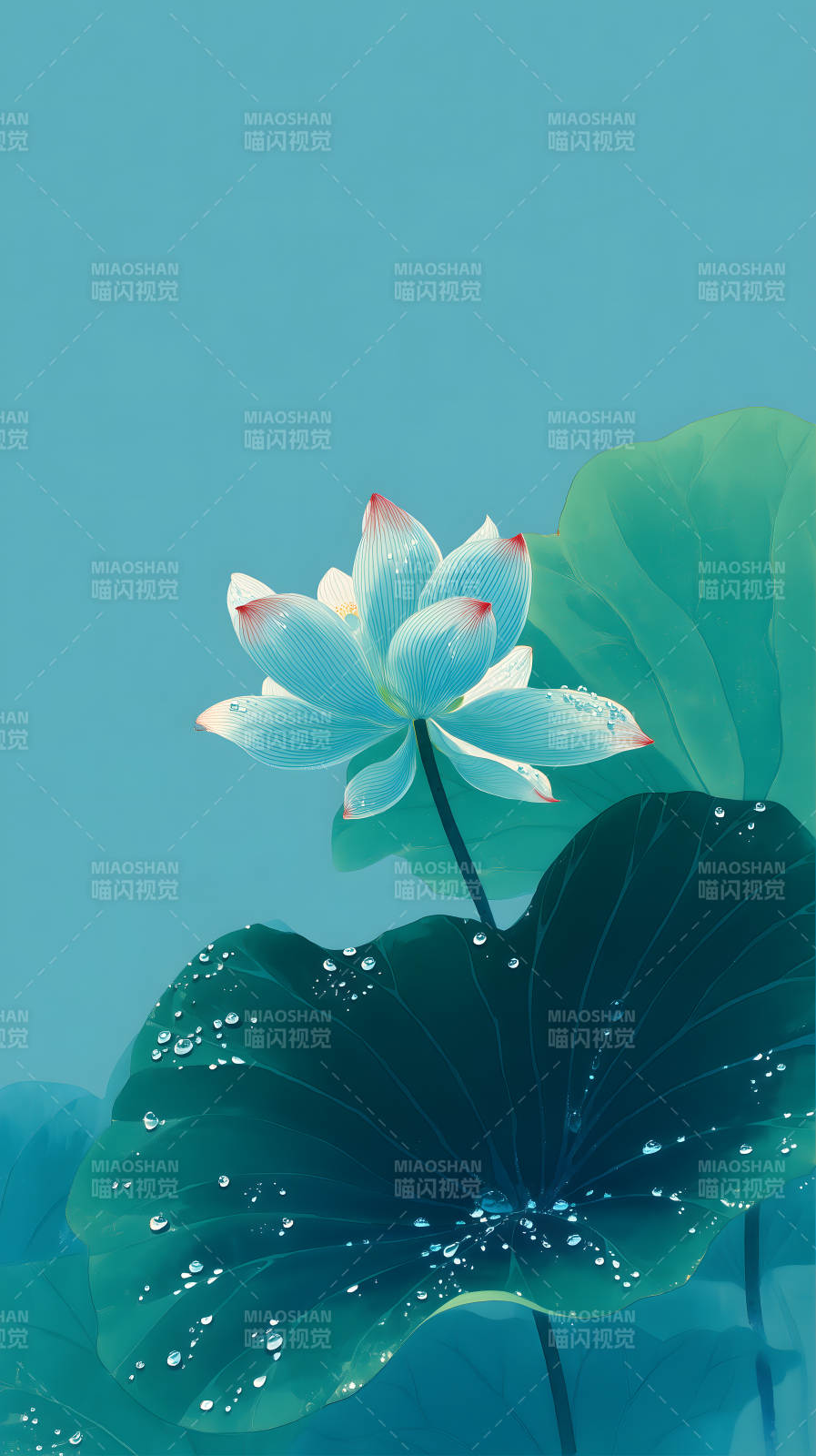 荷花水珠唯美意境图片