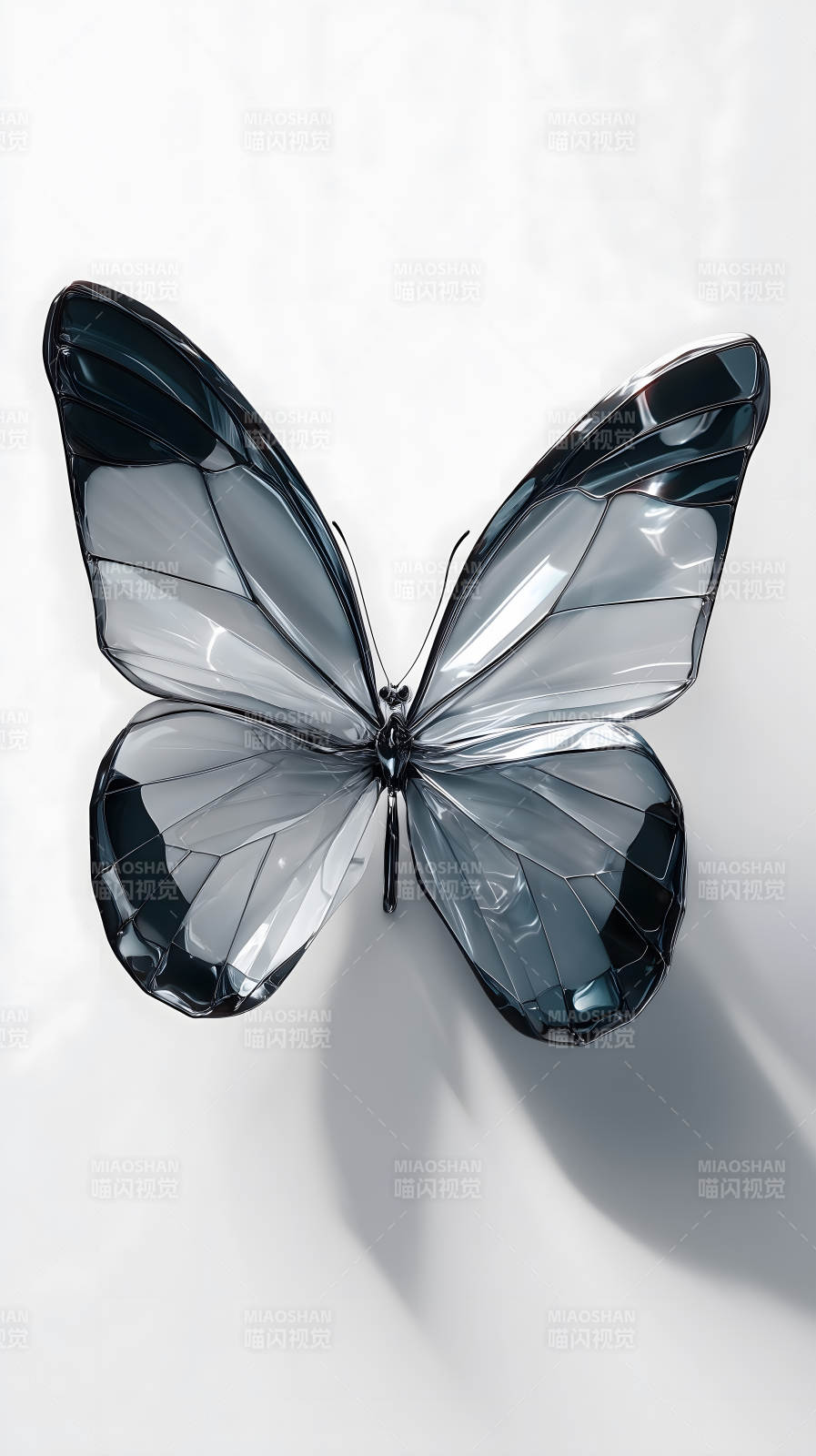 玻璃蝴蝶晶莹剔透图片