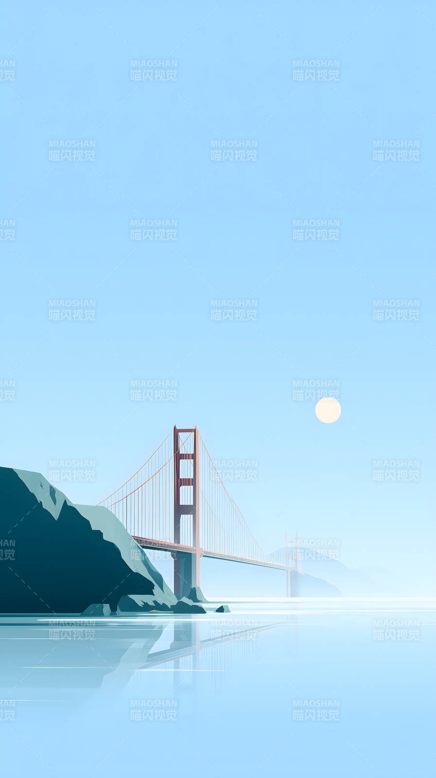 金门大桥海景静谧图片