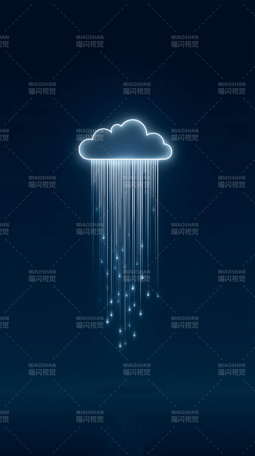 发光云朵下雨图片